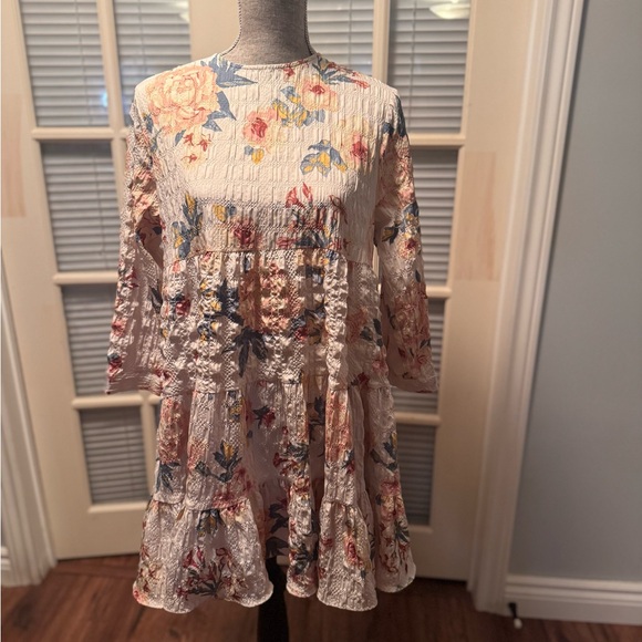 Zara Floral Babydoll Minidress - Picture 3 of 6